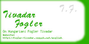 tivadar fogler business card